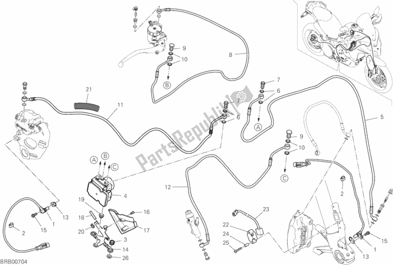 Wszystkie części do Uk? Ad Hamulcowy Abs Ducati Multistrada 950 S SW Thailand 2020
